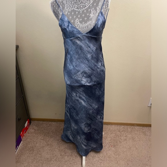 ZARA satin denim pattern maxi - Picture 6 of 7